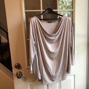Grey deep scoop neck top